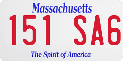 MA license plate 151SA6