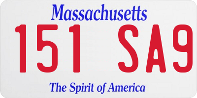 MA license plate 151SA9