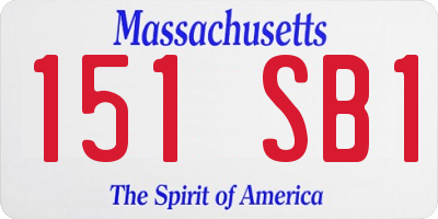 MA license plate 151SB1