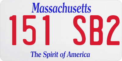MA license plate 151SB2