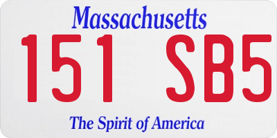 MA license plate 151SB5