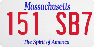MA license plate 151SB7