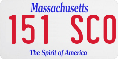 MA license plate 151SC0