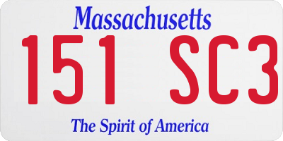 MA license plate 151SC3