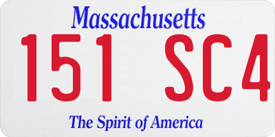 MA license plate 151SC4