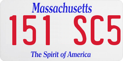 MA license plate 151SC5