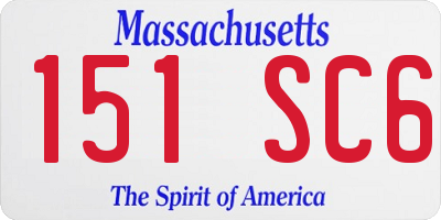 MA license plate 151SC6