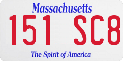 MA license plate 151SC8