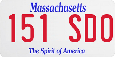 MA license plate 151SD0