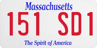 MA license plate 151SD1