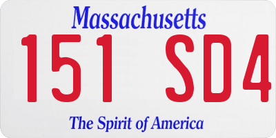 MA license plate 151SD4