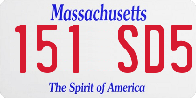 MA license plate 151SD5
