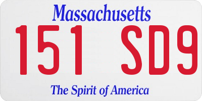 MA license plate 151SD9