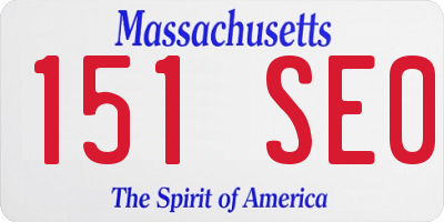 MA license plate 151SE0