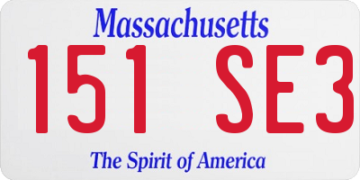 MA license plate 151SE3
