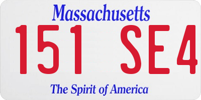 MA license plate 151SE4