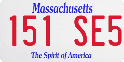 MA license plate 151SE5