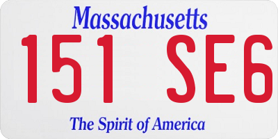 MA license plate 151SE6