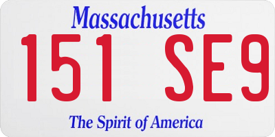 MA license plate 151SE9