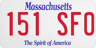 MA license plate 151SF0