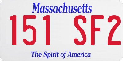 MA license plate 151SF2