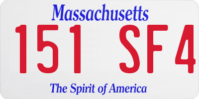 MA license plate 151SF4