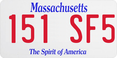 MA license plate 151SF5