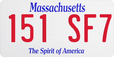 MA license plate 151SF7