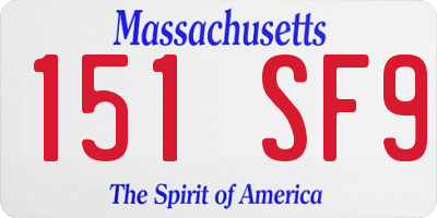 MA license plate 151SF9