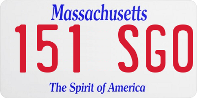 MA license plate 151SG0
