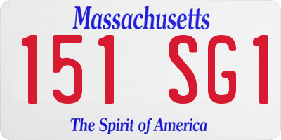 MA license plate 151SG1