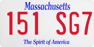 MA license plate 151SG7