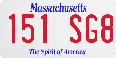 MA license plate 151SG8
