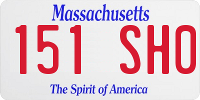 MA license plate 151SH0