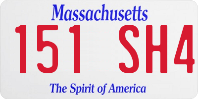 MA license plate 151SH4