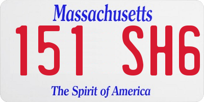 MA license plate 151SH6