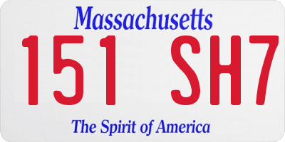 MA license plate 151SH7
