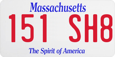 MA license plate 151SH8