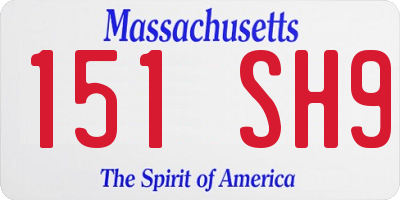 MA license plate 151SH9