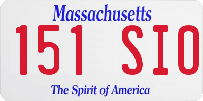 MA license plate 151SI0