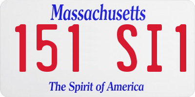 MA license plate 151SI1