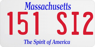 MA license plate 151SI2