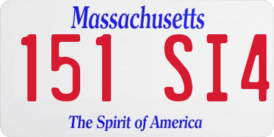 MA license plate 151SI4