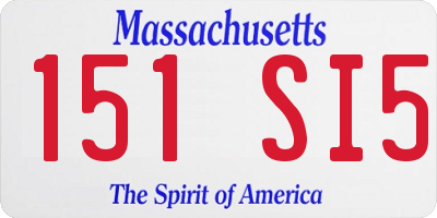 MA license plate 151SI5