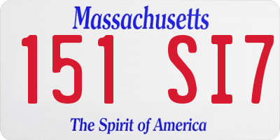 MA license plate 151SI7