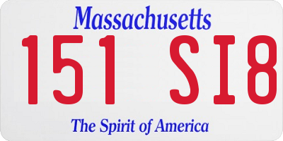 MA license plate 151SI8