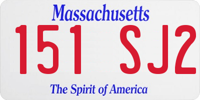 MA license plate 151SJ2