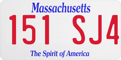 MA license plate 151SJ4