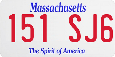 MA license plate 151SJ6