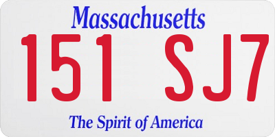 MA license plate 151SJ7